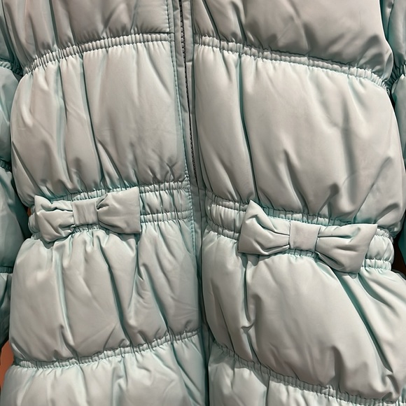 Gymboree Girls Bow Puffer Jacket - Polar Party - Mint Tint - Picture 3 of 9